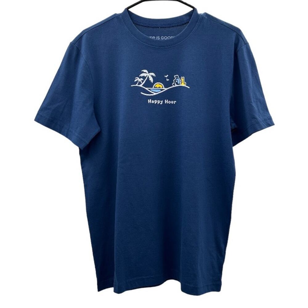 Life is good Men’s Happy Hour‎ Rocket and Jake Log Short Sleeve T-Shirt Size S